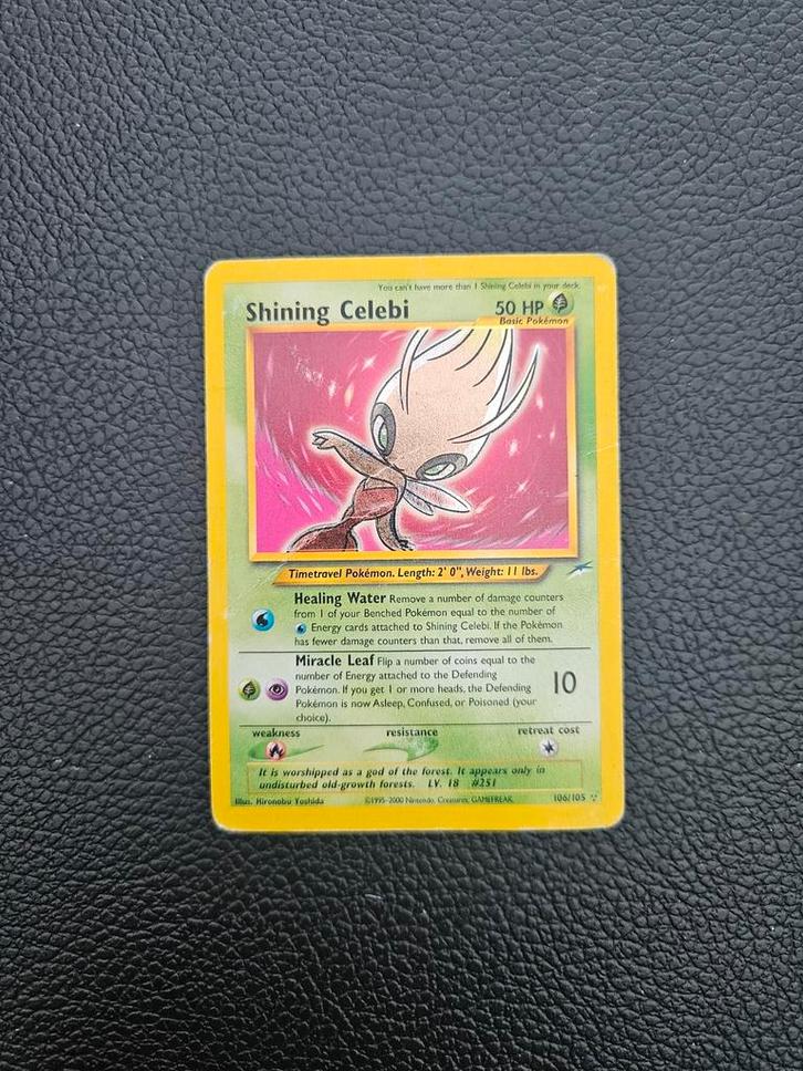 Shining Celebi Neo Destiny - pokemon kaart, Hobby en Vrije tijd, Verzamelkaartspellen | Pokémon, Gebruikt, Losse kaart, Foil, Ophalen of Verzenden