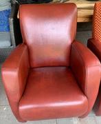 GRATIS Bordeaux Rode Fauteuil - Skyleer 2 st, Ophalen, Gebruikt, 50 tot 75 cm, Leer