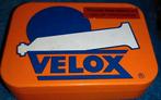 Velox vintage bandenplak blikje, Ophalen of Verzenden, Zo goed als nieuw, Overige onderwerpen
