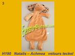 H190 Hond - Achmea Natalis : lichtbruin velours hondje, Ophalen, Zo goed als nieuw, Hond