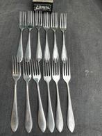12 delen ontbijt vorkjes gemerkt, Gero Zilmeta in org. doos., Ophalen of Verzenden, Zo goed als nieuw, Rvs of Chroom