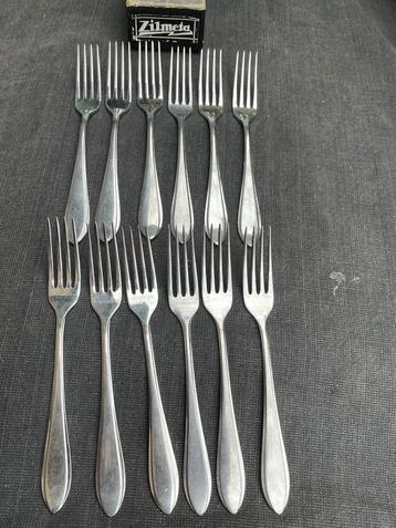 12 delen ontbijt vorkjes gemerkt, Gero Zilmeta in org. doos. beschikbaar voor biedingen