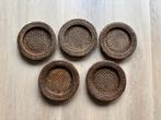 Set van 5 birma riet rotan klein onderborden borden wandbord, Ophalen of Verzenden, Zo goed als nieuw, Bord