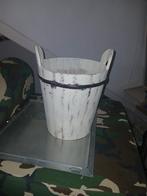 Witte Brocante Emmer - Bloempot, Ophalen, Gebruikt, Mand, Rond