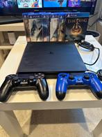 Playstation 4 console (PS4) + 2 controllers + PS4 spellen, Spelcomputers en Games, Met 2 controllers, Ophalen of Verzenden, Slim