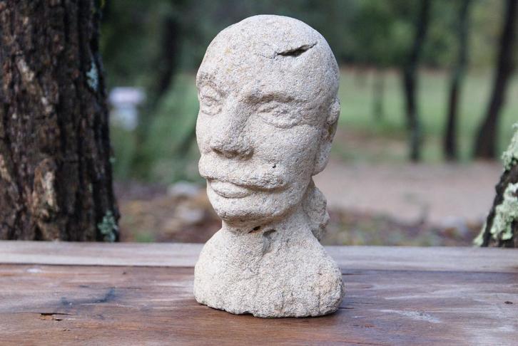 Brocante - Buste bedachtzame man!, Antiek en Kunst, Kunst | Beelden en Houtsnijwerken, Ophalen of Verzenden