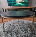 Mangohouten salontafel XXL met metalen onderstel, Gebruikt, 50 tot 100 cm, 50 tot 75 cm, Rond