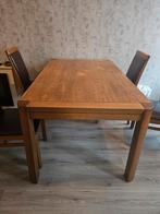 Houten Eettafel met 4 Stoelen, Huis en Inrichting, Complete eetkamers, Ophalen, Gebruikt, Klassiek, 4 tot 6 stoelen