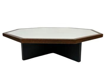Vintage salontafel achthoek design jaren 70 wenge octagon beschikbaar voor biedingen