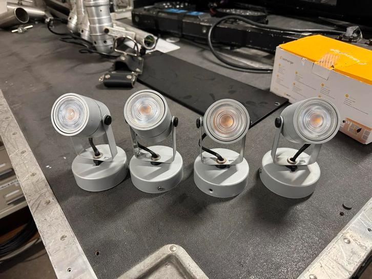 Industriële LED Plafondspots - Set van 4, Huis en Inrichting, Lampen | Spots, Zo goed als nieuw, Plafondspot of Wandspot, Metaal of Aluminium