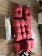 Vida XL Palletkussens Wijnrood + Voetenbankkussen, Tuin en Terras, Tuinmeubel-accessoires, Ophalen, Zo goed als nieuw