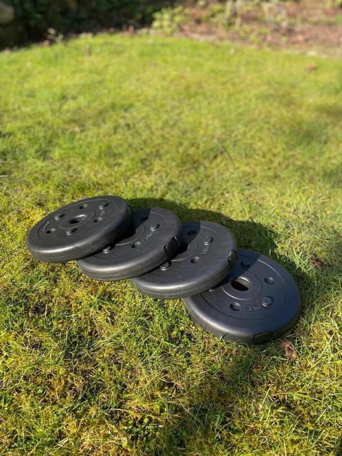 Halterschijven, stangen en kettlebells, Sport en Fitness, Fitnessmaterialen, Zo goed als nieuw, Halterset, Armen, Benen, Borst