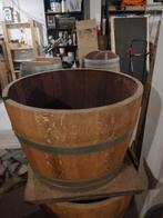 Wijnvat bloembak, Tuin en Terras, Bloembakken en Plantenbakken, Rond, Nieuw, Ophalen of Verzenden, 60 tot 100 cm