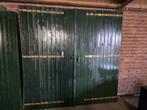 Draaideuren stal/garage groen, Doe-het-zelf en Verbouw, Deuren en Horren, Gebruikt, Garagedeur, 200 tot 215 cm, Hout
