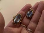 Antieke gouden set Ring en Kettinghanger Aquamarijn 14 kar, Overige voorstellingen, Verzenden, Zo goed als nieuw, Met edelsteen