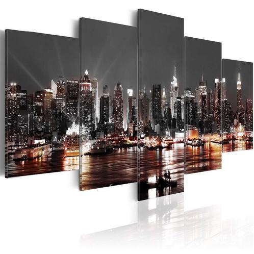 166 Skyline New York 5 Luik Canvas Schilderij 200x100cm XXL, Antiek en Kunst, Kunst | Schilderijen | Klassiek, Ophalen