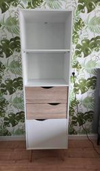Kast (Leen Bakker) wit, met houtlook lades, Huis en Inrichting, Ophalen, Zo goed als nieuw