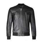 Philipp Plein Leren Leder Bomber Jas - Gloednieuw - Zwart, Kleding | Heren, Jassen | Zomer, Maat 48/50 (M), Zwart, Nieuw, Ophalen of Verzenden