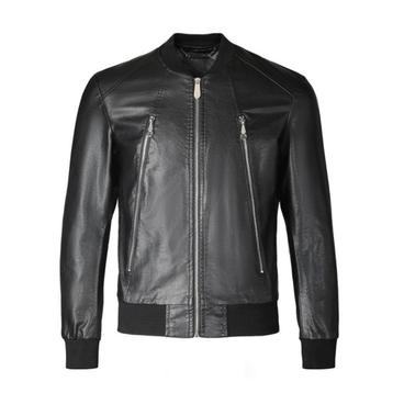 Philipp Plein Leren Leder Bomber Jas - Gloednieuw - Zwart beschikbaar voor biedingen