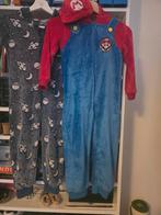 3 Onesies: Spiderman, Mario, Planeten (maat 98-116), Nacht- of Onderkleding, Gebruikt, Jongen of Meisje, Spijkerman