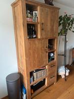 Teakhouten kast met veel opbergruimte, Ophalen, Gebruikt, 100 tot 150 cm, 200 cm of meer