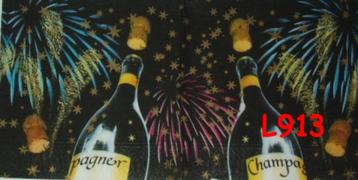 Servetten decoupage/bullet journal – Champagne L913 beschikbaar voor biedingen