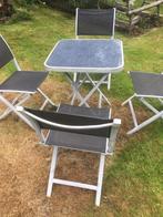 Tuinstoelen met tafel mooie setje 85 euro compleet, Tuin en Terras, Tuinstoelen, Ophalen of Verzenden, Zo goed als nieuw, Aluminium