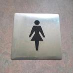 Pictogram RVS bordje/plaatje/tegeltje dames toilet/WC, Ophalen of Verzenden, Gebruikt, Overige typen