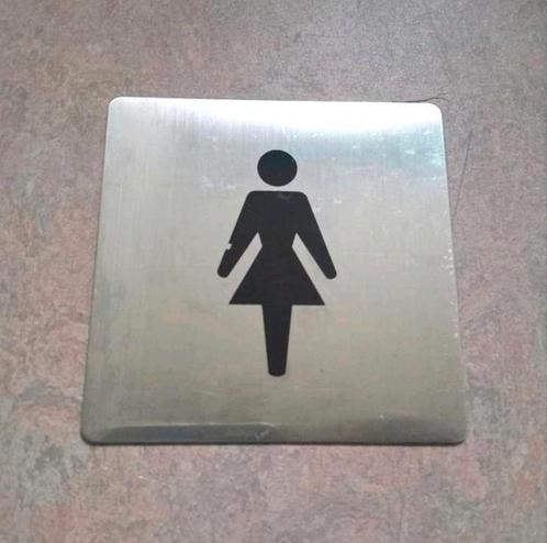 Pictogram RVS bordje/plaatje/tegeltje dames toilet/WC, Huis en Inrichting, Badkamer | Badtextiel en Accessoires, Gebruikt, Overige typen