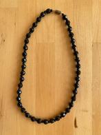 Korte Vintage zwarte glazen gitten Ketting zgan! 46 cm lang, Sieraden, Tassen en Uiterlijk, Ophalen of Verzenden, Zo goed als nieuw