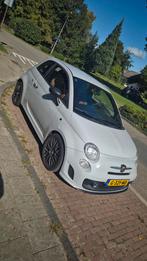 Fiat 500 1.4 t jet Abarth 2016 Grijs, Auto's, 4 cilinders, Leder, Bruin, 1368 cc