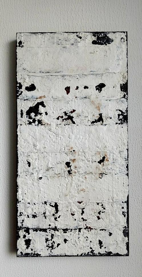 TIME HITS THE ELEMENTS 30X60 CM, Antiek en Kunst, Kunst | Schilderijen | Abstract, Ophalen