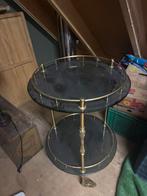 Theewagen bijzettafel, Ophalen, Rond, Hout, Minder dan 55 cm