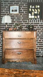 Antieke Eiken Ladekast, Gebruikt, Eikenhout, 3 of 4 laden, Minder dan 100 cm