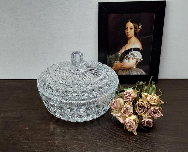 Prachtige heldere kristallen koekjespot, Antiek en Kunst, Antiek | Glas en Kristal, Ophalen of Verzenden