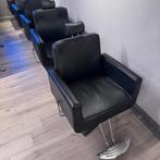 epileerstoel 4 stuks zwart kappersstoel knipstoel heren dame, Huis en Inrichting, Stoelen, Ophalen, Leer, Zwart, Zo goed als nieuw