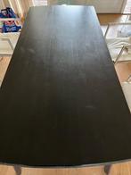 Zwarte Tafel 190x90 + 4 Witte Leren Stoelen, Huis en Inrichting, Tafels | Eettafels, Gebruikt, Vier personen, Rechthoekig, 50 tot 100 cm