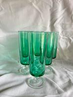 6 groene vintage flutes champagneglazen Luminarc France, Verzamelen, Glas en Borrelglaasjes, Ophalen of Verzenden, Zo goed als nieuw