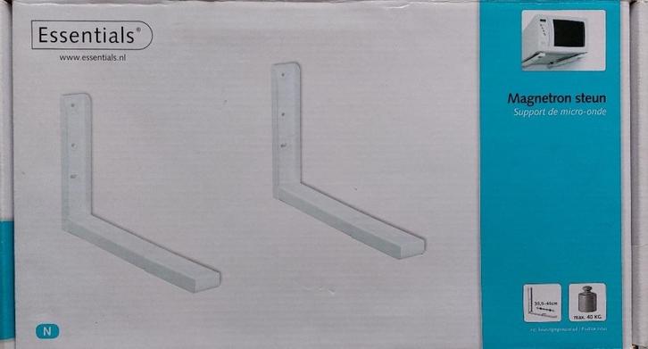 Essentials Magnetron Steunen, Wit (Nieuw), Witgoed en Apparatuur, Magnetrons, Nieuw, Vrijstaand, 45 tot 60 cm, Ophalen of Verzenden