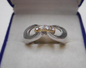 Zilveren bicolor modernist ring maat 18.75 nr.769 beschikbaar voor biedingen