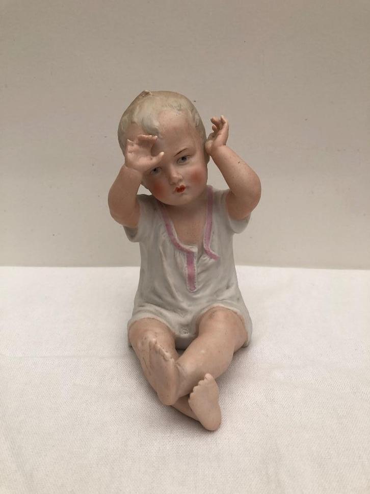 Piano Baby - Gustav Heubach - bisque porselein, Antiek en Kunst, Antiek | Woonaccessoires, Ophalen of Verzenden