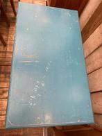 Leuk brocante bistrotafel cafetafel tafel blauw wit, Ophalen