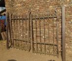 antieke vol ijzeren gesmede geklonken poort hek, Ophalen