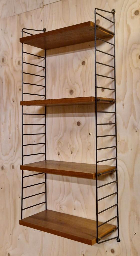 Vintage Wandrek Nisse Strinning  String rek teak wandplank, Antiek en Kunst, Kunst | Designobjecten, Ophalen of Verzenden