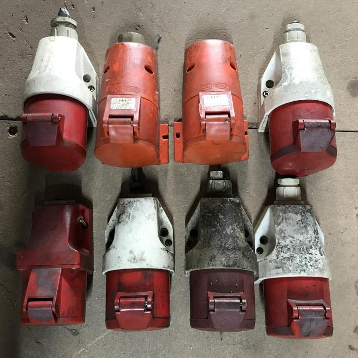 Wandcontactdozen, stekker, contrastekker, 400 volt, 16/32 A, Doe-het-zelf en Verbouw, Elektra en Kabels, Gebruikt, Stekker, Ophalen of Verzenden
