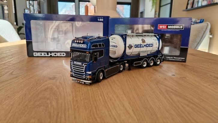 Wsi | Geelhoed - Scania, Hobby en Vrije tijd, Modelauto's | 1:50, Zo goed als nieuw, Bus of Vrachtwagen, Wsi, Ophalen of Verzenden