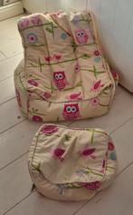 Zitzakstoel met uiltjes voor meisjes kamer, Huis en Inrichting, Zitzakken, Ophalen, Zo goed als nieuw, Beige, Zitzakstoel