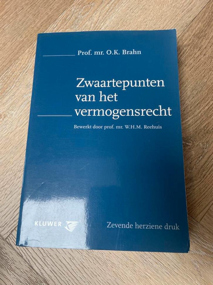 Zwaartepunten van het vermogensrecht - Brahn/Reehuis, Boeken, Studieboeken en Cursussen, Zo goed als nieuw, HBO, Alpha, Ophalen of Verzenden