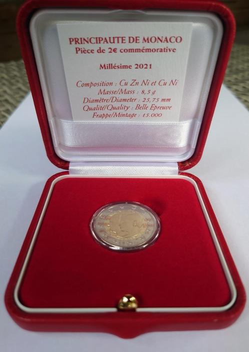 2 EURO MONACO 2021 '10 JAAR HUWELIJK PROOF, Postzegels en Munten, Munten | Europa | Euromunten, Losse munt, 2 euro, Monaco, Verzenden