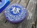 blik decoratie verzamel blauw met engelen, Verzamelen, Blikken, Ophalen of Verzenden, Gebruikt, Overige, Overige merken